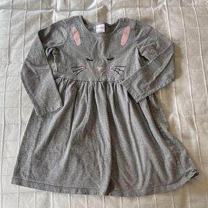 Hanna Andersson Gray Bunny Long Sleeve Dress